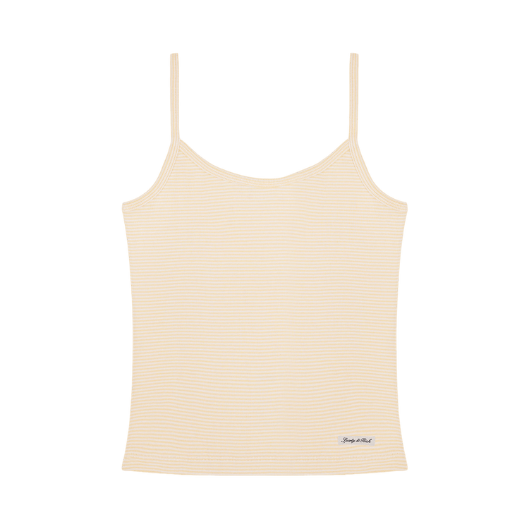 Sporty & Rich Signature Logo House Tank "Almond Striped"
