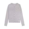 Sporty & Rich Signature Logo Pointelle Cardigan "Heather Grey/Black"