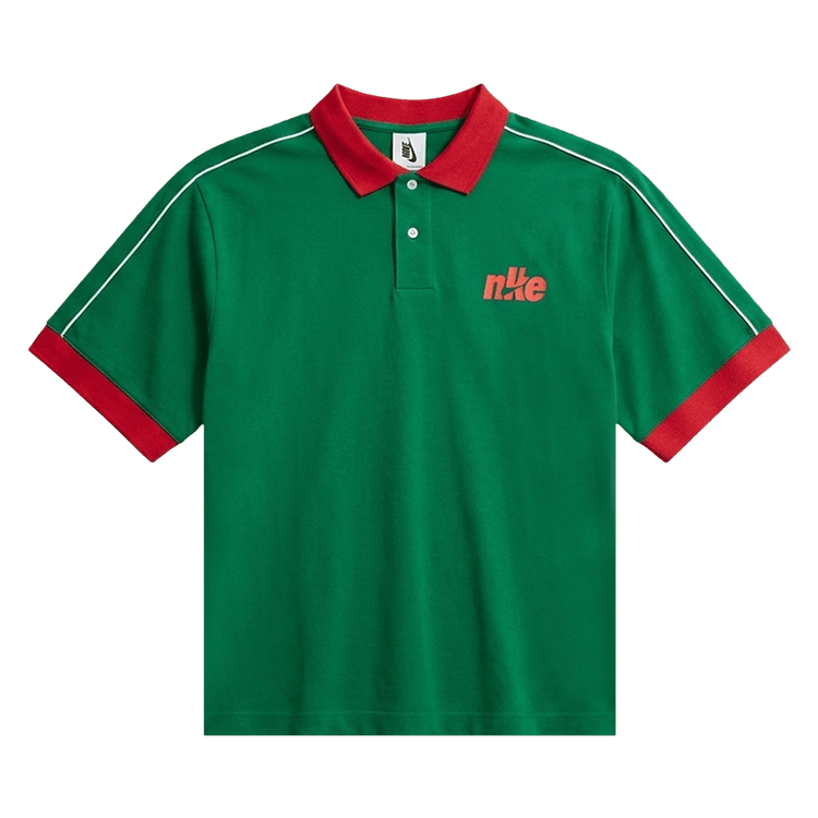 Nike Club Oversized Short-Sleeve Polo "Pine Green/University Red/Sail"
