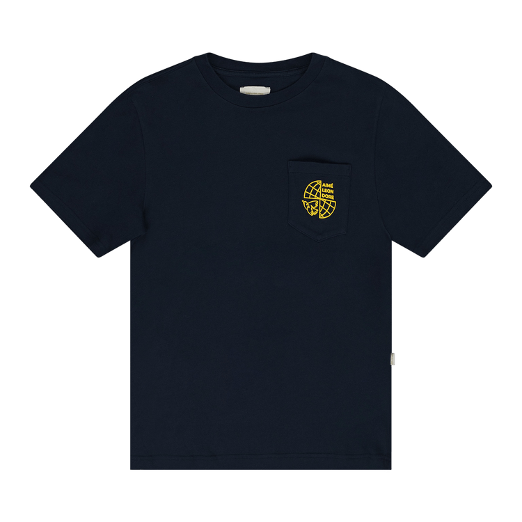 Aimé Leon Dore Short-Sleeve World Peace Tee "Navy Blazer"