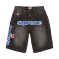 Supreme x Mitchell & Ness Washington Bullets Baggy Denim Short "Washed Black"