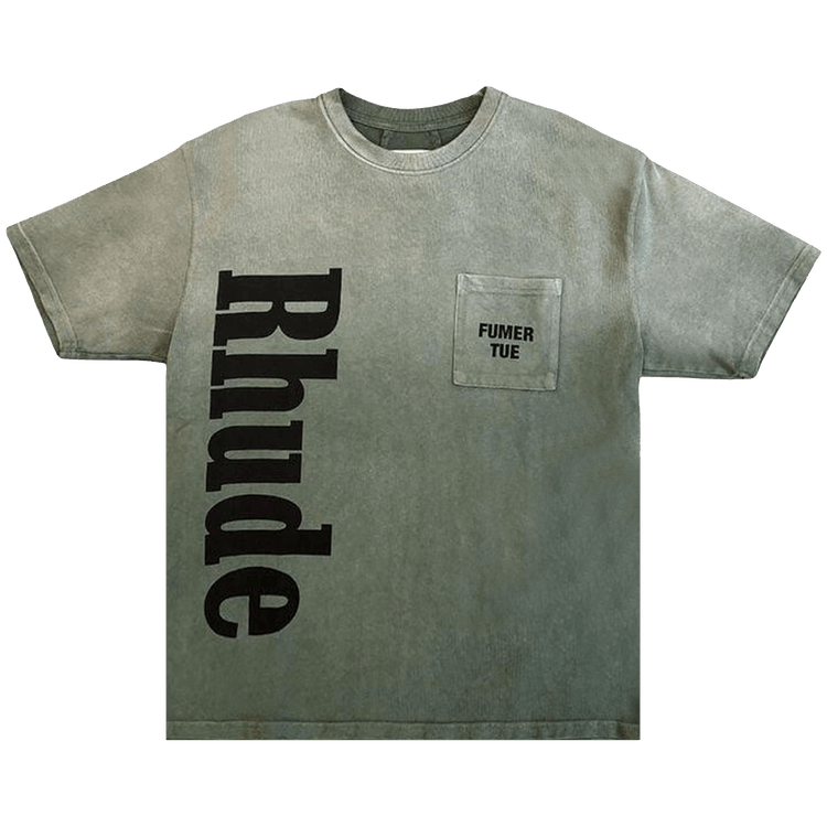 Rhude Logo Pocket Tee "Washed Olive/Black"