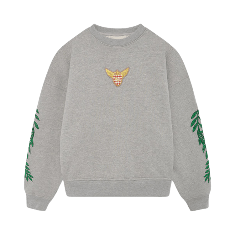 Rhude Tripoli Wreath Crewneck "Heather Grey/Green/Blue"
