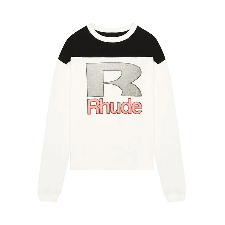 Rhude Racing Panel Long-Sleeve Shirt "White/Black/Red"
