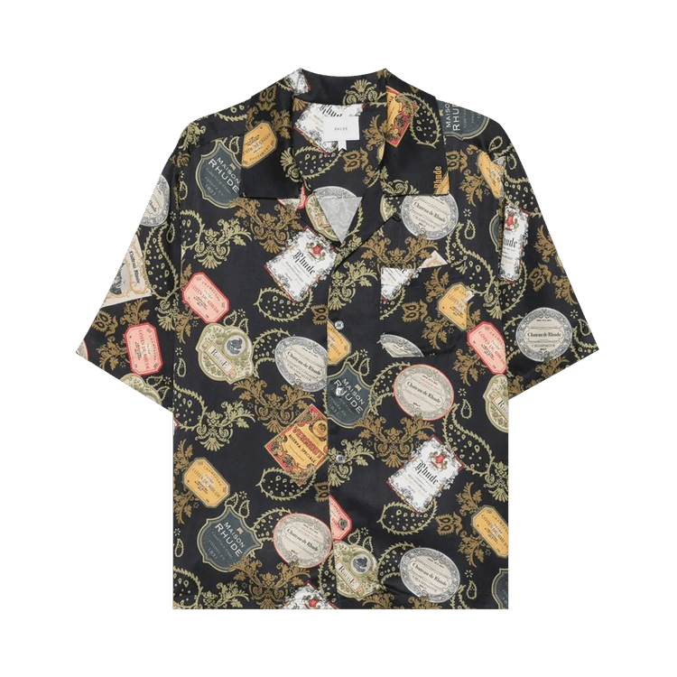 Rhude Vin Bandana Print Button-Up Shirt "Black/Multicolor"