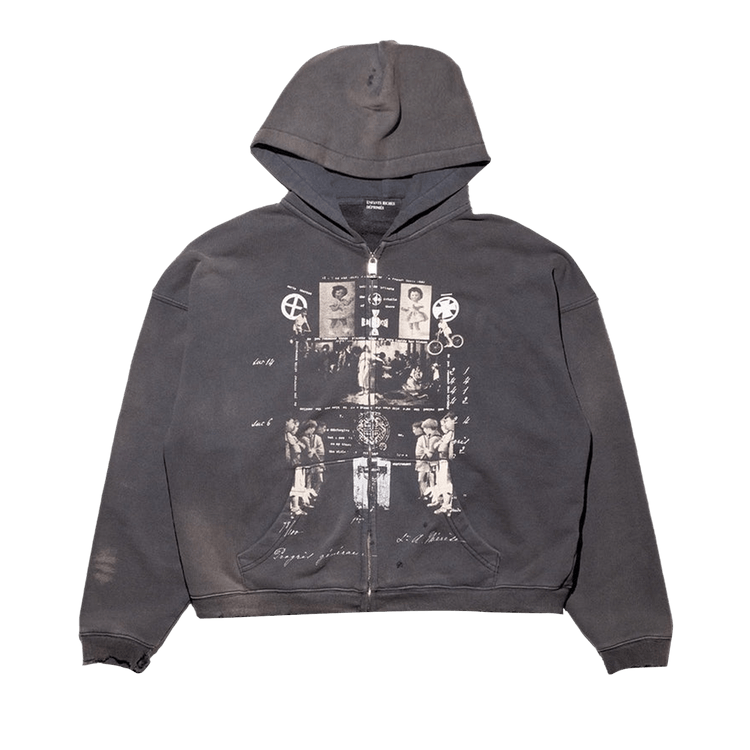 Enfants Riches Déprimés Djagilev's Grave Zip Up Hoodie 'Washed Black'