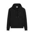 Ami Quota Hoodie With Red De Coeur "Noir"