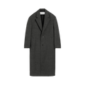 Ami Single Breasted Long Cozy Coat "Gris Carbone"