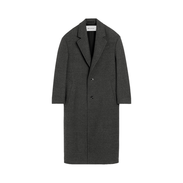 Ami Single Breasted Long Cozy Coat "Gris Carbone"