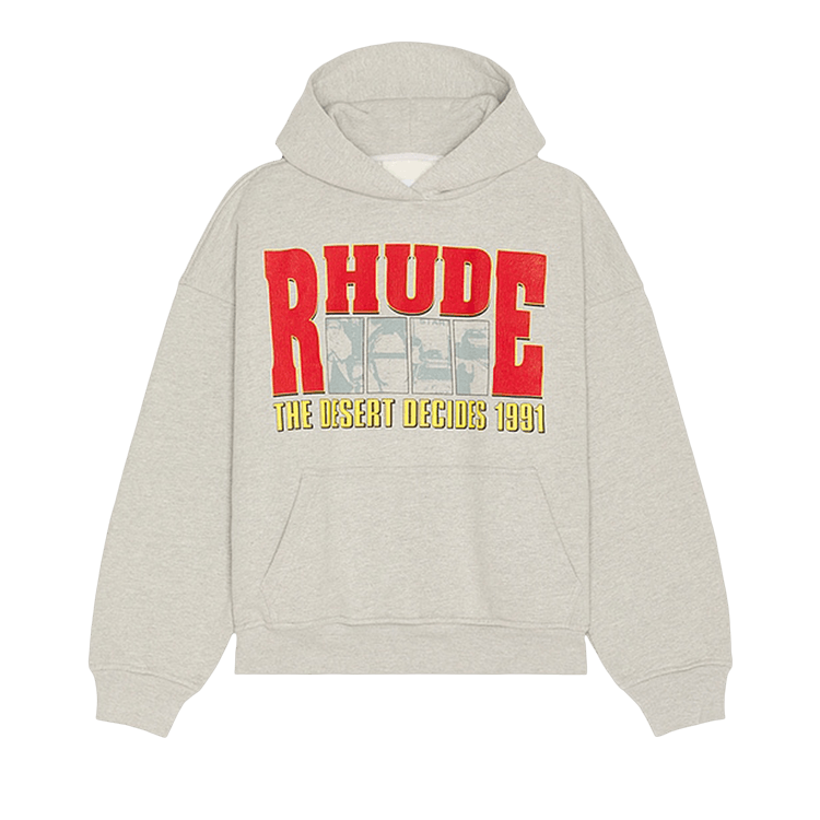 Rhude The Desert Decides Hoodie "Heather Grey/Red/Multicolor"