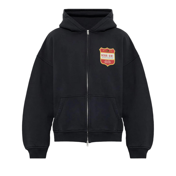 Rhude Automobile Club Zip-Up Hoodie "Vintage Black/Red/White/Blue"