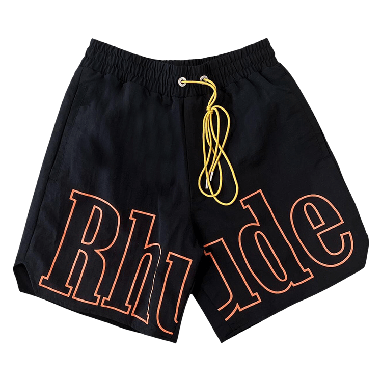 Rhude Logo Track Short "Black/Orange"