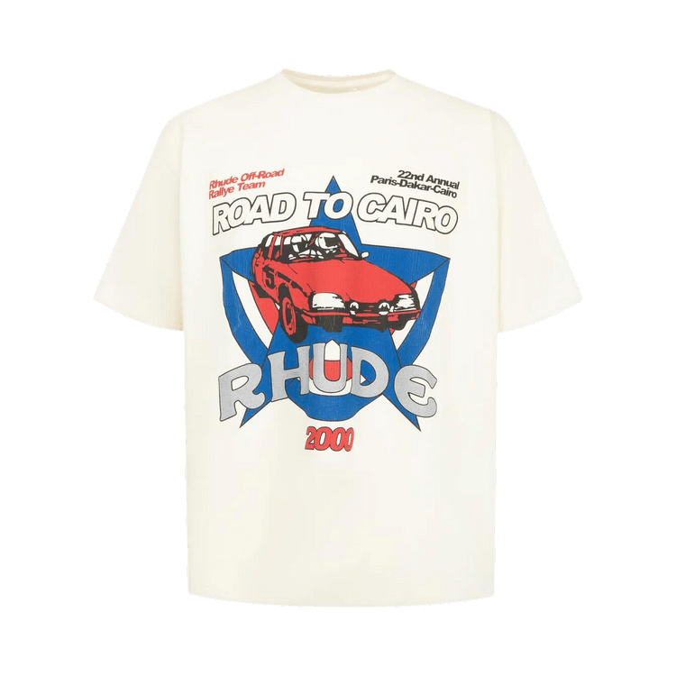 Rhude Road To Cairo Tee "Vintage White/Red/Blue"