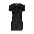 Jean Paul Gaultier Mesh Tee Dress With "JPG Logo" Flock "Black"