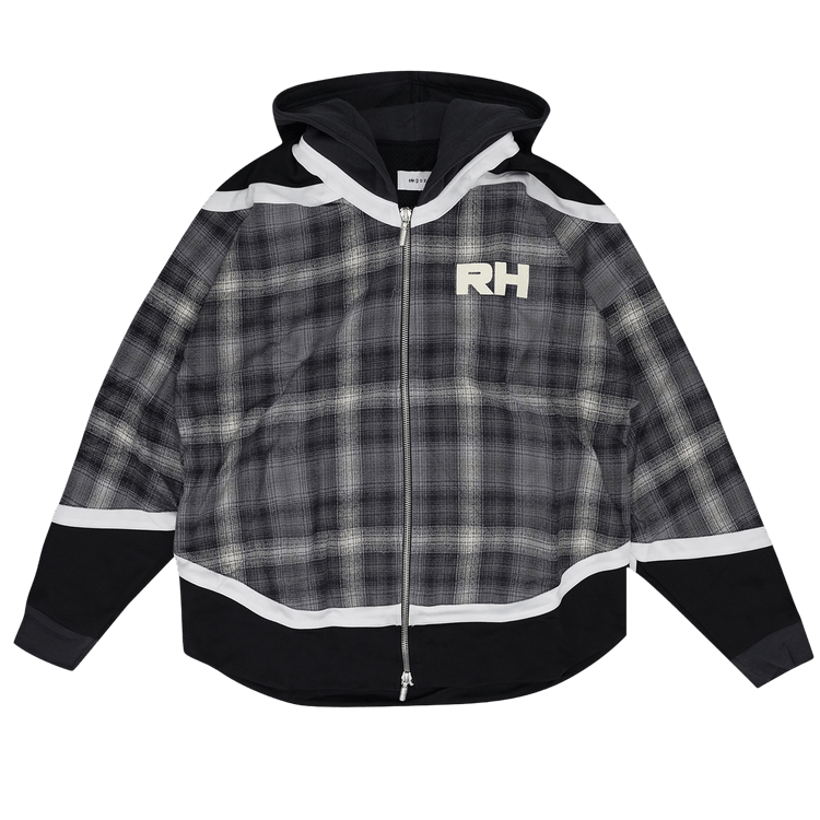 Rhude Hockey Zip Up Hoodie "Grey"