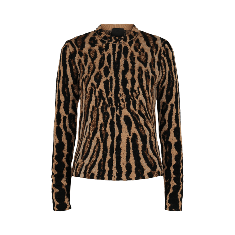 Givenchy Cropped Leopard Print Knit Sweater "Brown/Black"