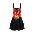 Alexander McQueen Orchid Jacquard Volume Mini Dress "Black/Red/Yellow"