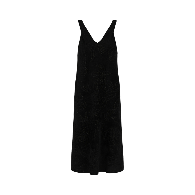 Ferragamo Floral Fil Coupé Midi Dress "Black"