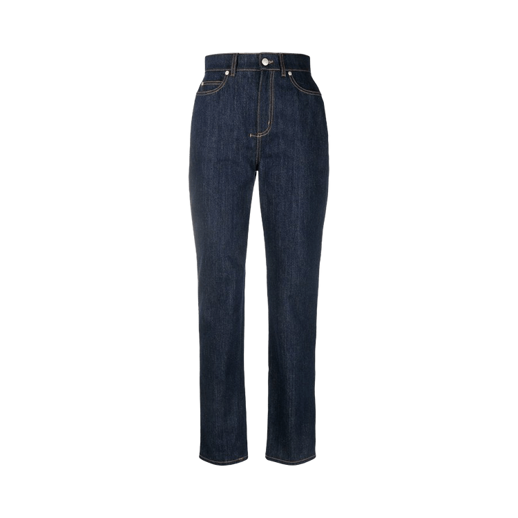 Alexander McQueen High-Waisted Boyfriend Jeans "Blue Jean"