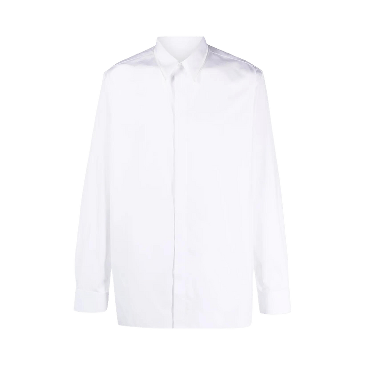 Givenchy Contemporary Logo Detailed Collared Shirt "White"