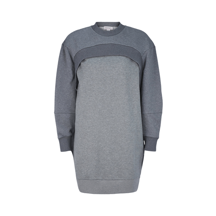 Alexander McQueen Embroidered Logo Sweatshirt Dress "Grey Melange/Multicolor"
