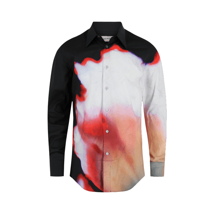 Alexander McQueen Solarized Floral Print Button Up Shirt "Multicolor"