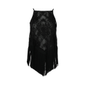 Balenciaga Scarf Fringe Top In Lace "Black"