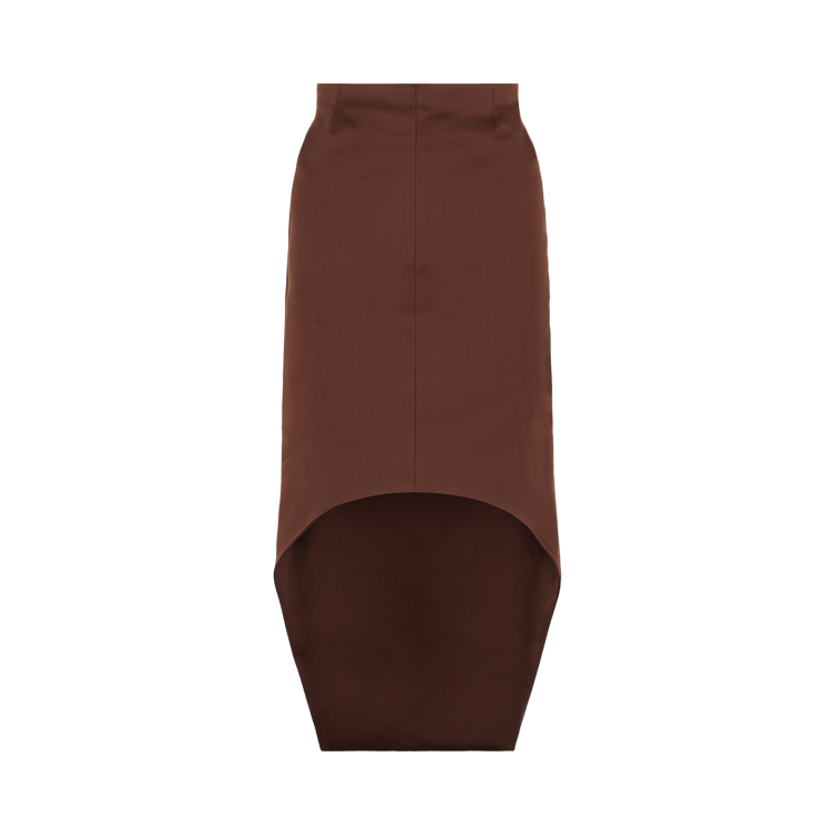 Givenchy Silk Front Slit Pencil Skirt "Brown"
