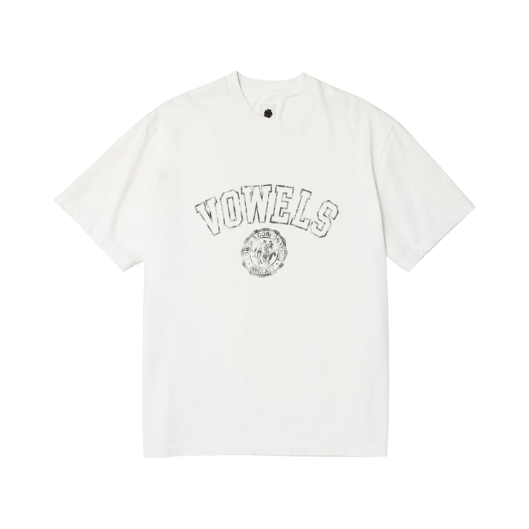 vowels Faded Collegiate Tee "White"