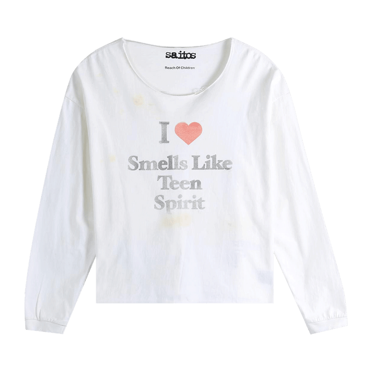 SAITOS I Love Smells Like Teen Spirit Long-Sleeve Top "Dirty White"