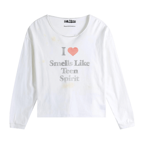 SAITOS I Love Smells Like Teen Spirit Long-Sleeve Top "Dirty White"