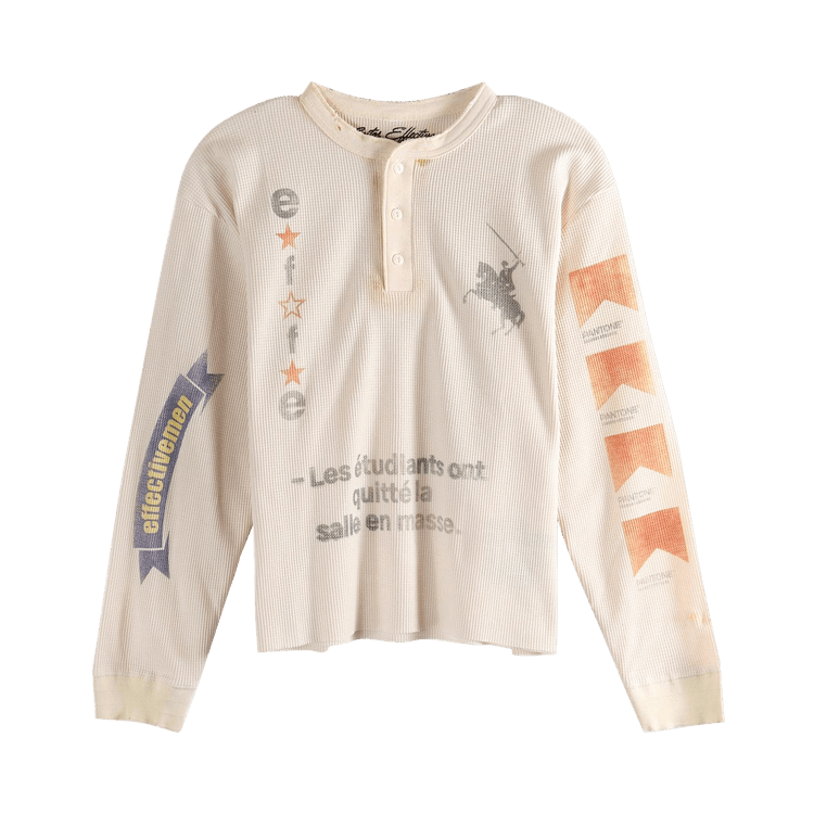 SAITOS Reworked Henley Top "Dirty White"