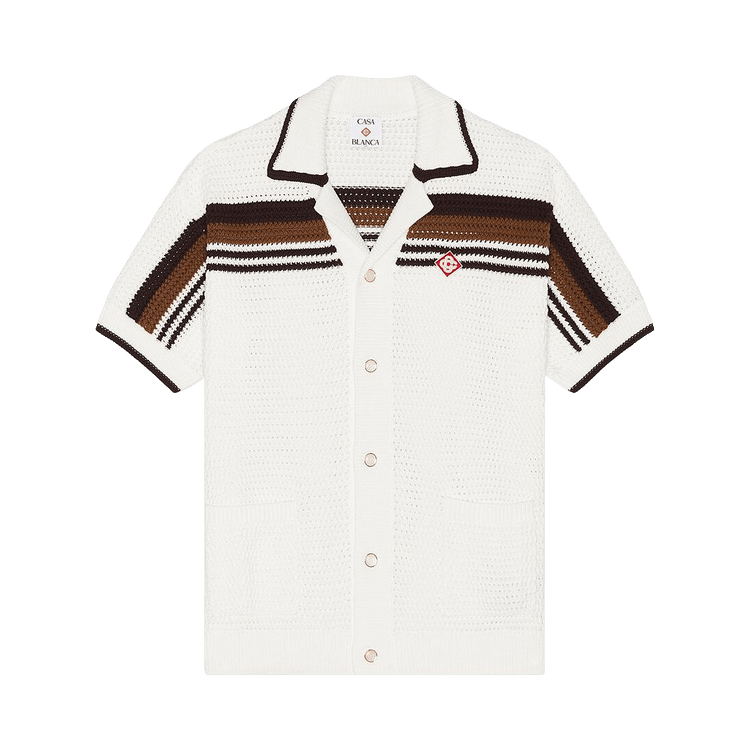 Casablanca Crochet Short Sleeve Shirt "White"