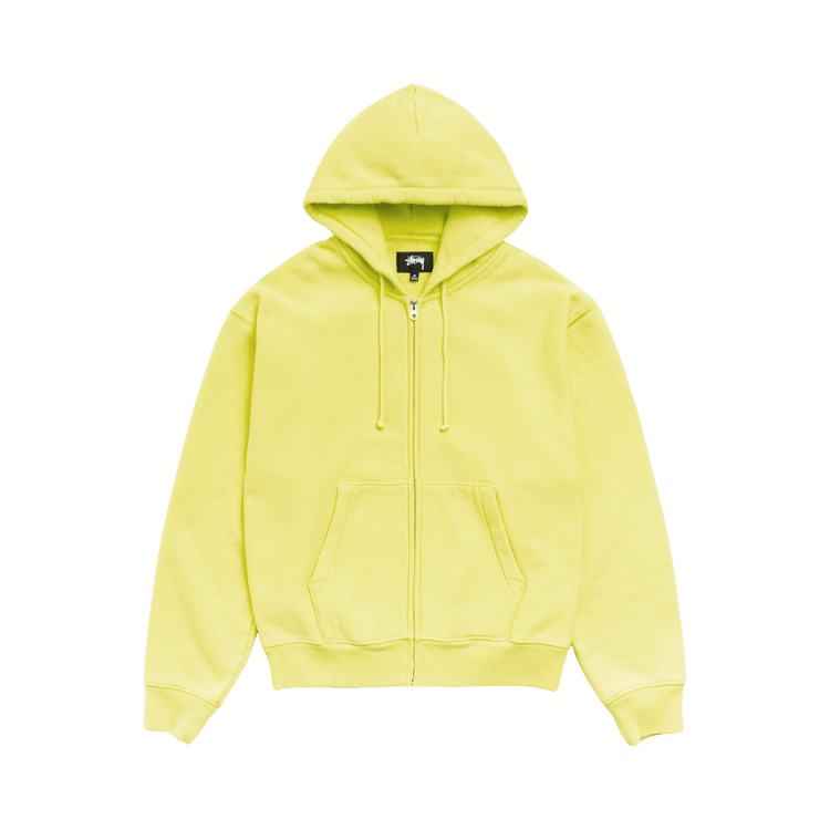 Stussy Cursive Applique Zip Hoodie "Lime"