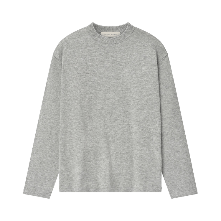 Fear of God Essentials Classic Knit Long Sleeve Tee "Concrete Heather"