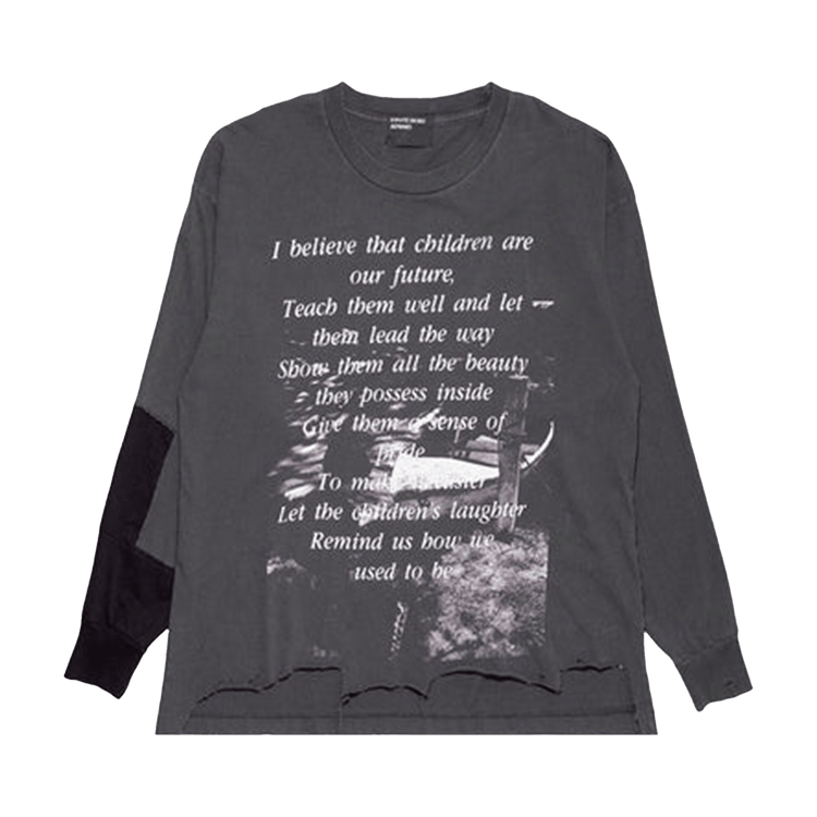 Enfants Riches Déprimés The Greatest Love Of All Long-Sleeve T-Shirt "Thrashed Black"