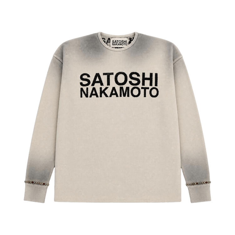 Satoshi Nakamoto Logo Thermal With Studs "Dirty White"