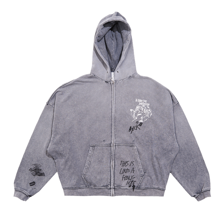 Paly Hollywood Carrying The Message Zip Hooded Sweatshirt "Grey"
