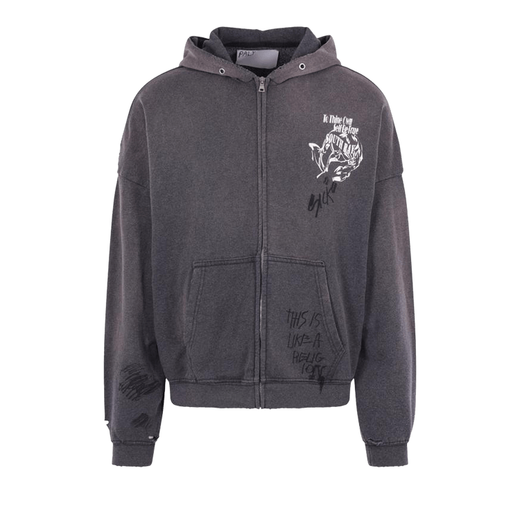Paly Hollywood Carrying The Message Zip Hooded Sweatshirt "Black"
