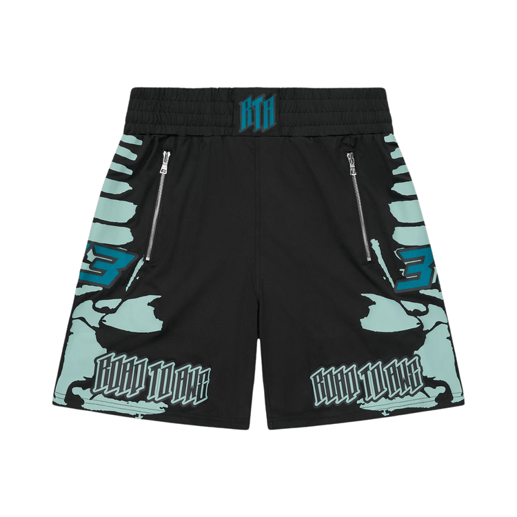 RtA UDO Boxing Short "Black/Light Teal Racing"