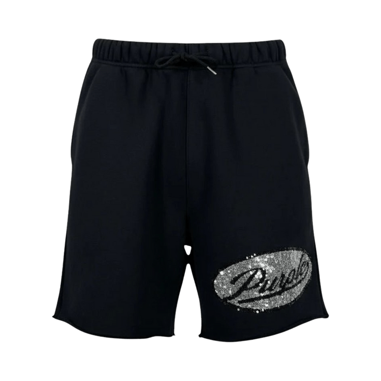 PURPLE BRAND Heavyweight Fleece Raw Hem Short "Black"