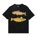 Kapital Jersey Crew T (Two Trouts Peckish Rainbowy) "Black"