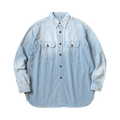 Kapital Chambray 2tones Bone Patch Ventilator Workshirt "Sax"