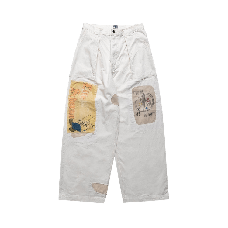 Kapital Rough-Face Twill Fatigue Baggy Pants "Ecru"