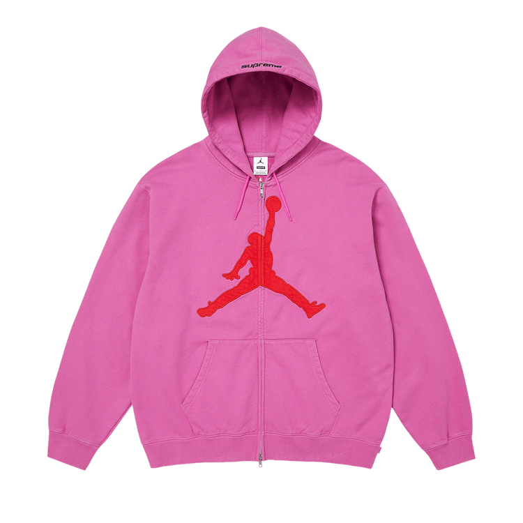 Supreme x Jordan Zip Up Hooded Sweatshirt "Pink"
