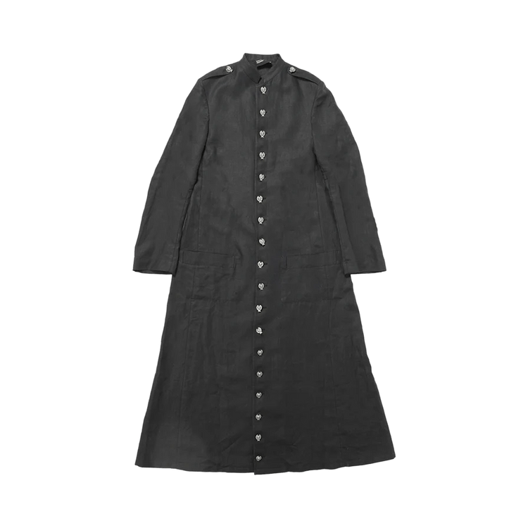 Enfants Riches Déprimés Linen Priest Coat With Cherub Buttons "Black"