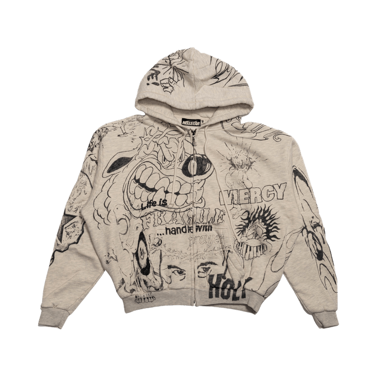 Hellstar Graffiti Zip-Up "Grey"