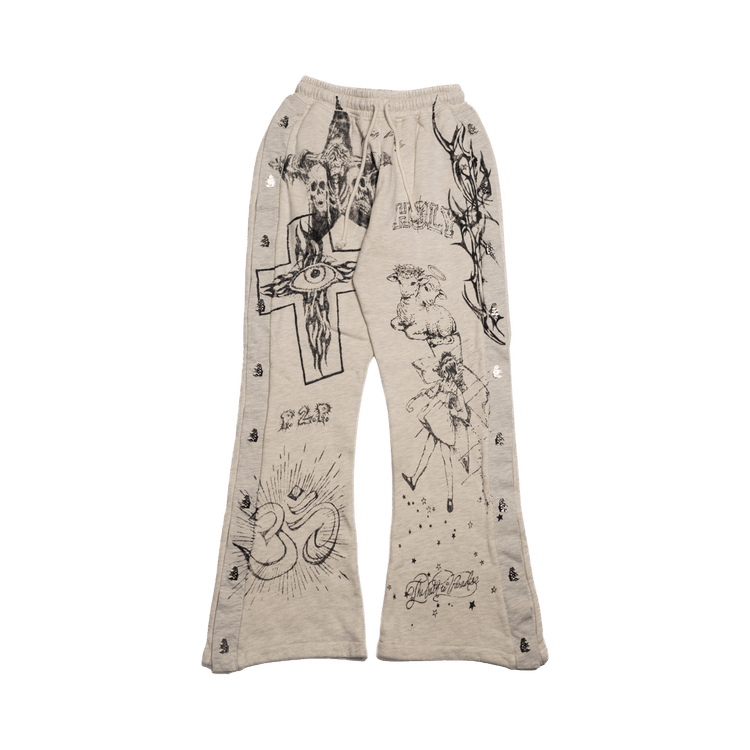 Hellstar Graffiti Mirror Face Sweatpants "Grey"