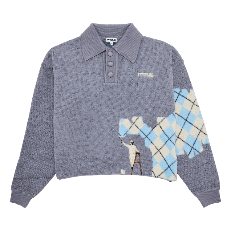 HOUSE OF ERRORS Knitted Wall Painter Rugby "Grey/Plaid"