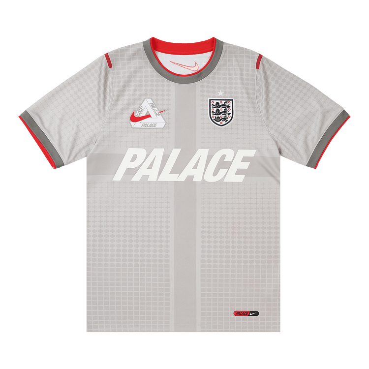 Palace x Nike England Dri-Fit Academy Pro Short-Sleeve Football Top "Pewter Grey/Bright Crimson"